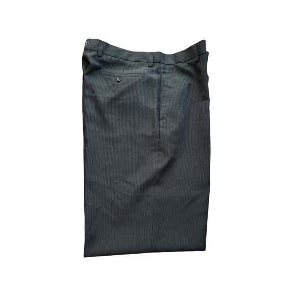 Michael Brandon Mens Black Pinstripe Dress Pants 36x30 Polyester - Picture 3 of 7